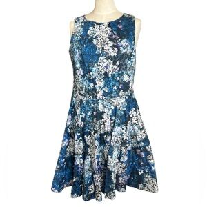 Closet London Floral Midi Dress – Blue & White, Sleeveless with Pockets